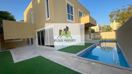 AL RAHA GARDENS FULLY WELL MAINTAIN VILLA   4 BEDROOM/MAIDROOM/POOL /READY TO MOVE IN .