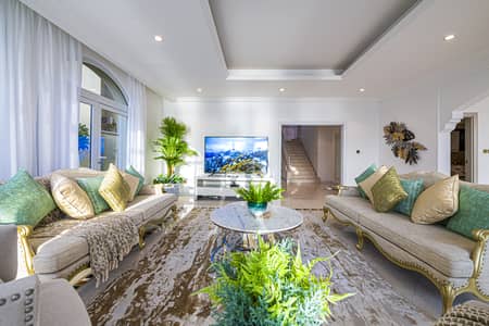 7 Bedroom Villa for Rent in Palm Jumeirah, Dubai - 7BR Signature Palm Villa-Triple Story With ATLANTIS VIEW