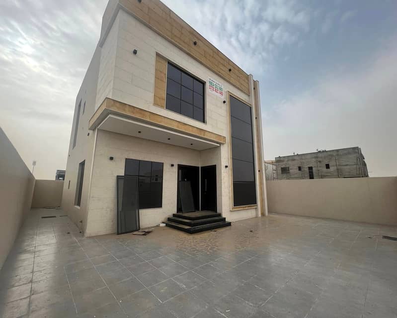 At a snapshot price and without down payment, a villa near the mosque, one of the most luxurious villas in Ajman, with a palace design, super deluxe f