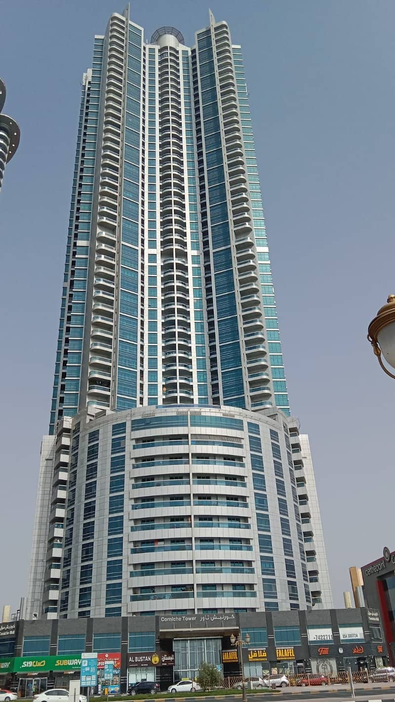 2BHK AVAILABLE FOR SALE IN CORNICHE TOWER FULL SEA VIEW WITH CLOSE KITCHEN AND BIG SIZE BALCONY AND FREE CHILLER AC WITH PARKING IN JUST( 730000 AED).