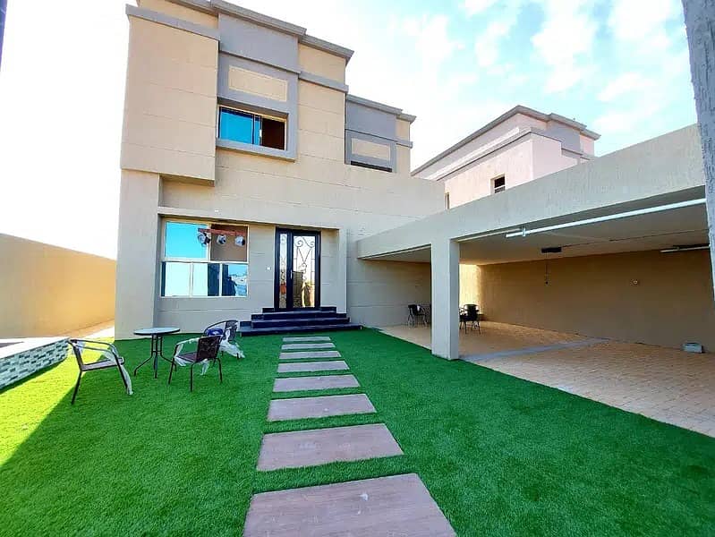 For sale, modern villa, personal finishing, excellent location, spacious rooms, directly on Sheikh Mohammed bin Zayed Street, without down payment, fr