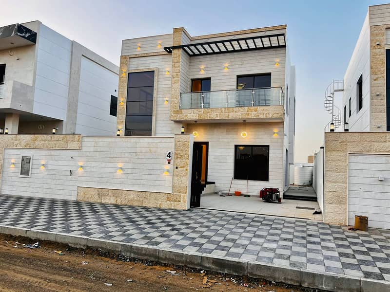 For sale, a modern European-style villa, in the best residential locations in the Jasmine area, on Sheikh Mohammed bin Zayed Street, directly, with a