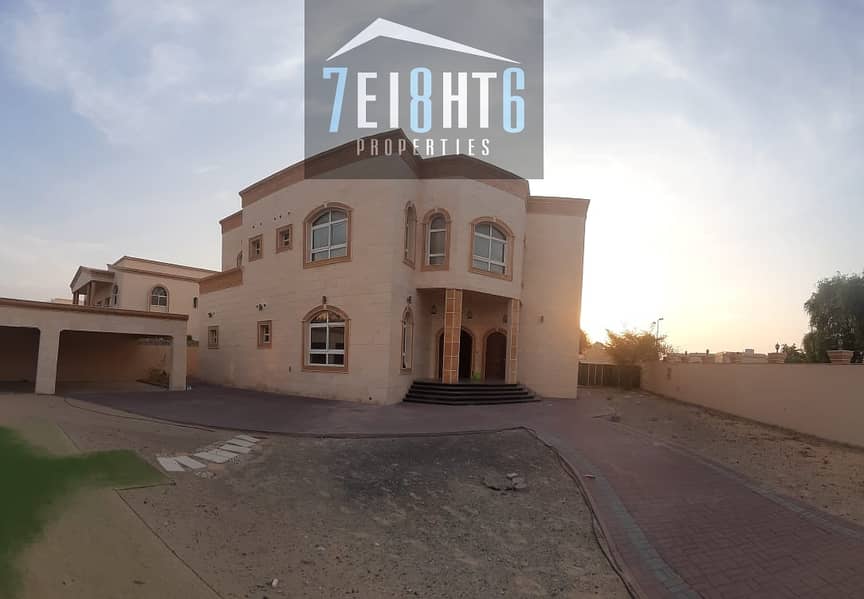 Beautifully presented: 5 b/r independent villa + maid room + driver room + garden for rent in Khawaneej 1