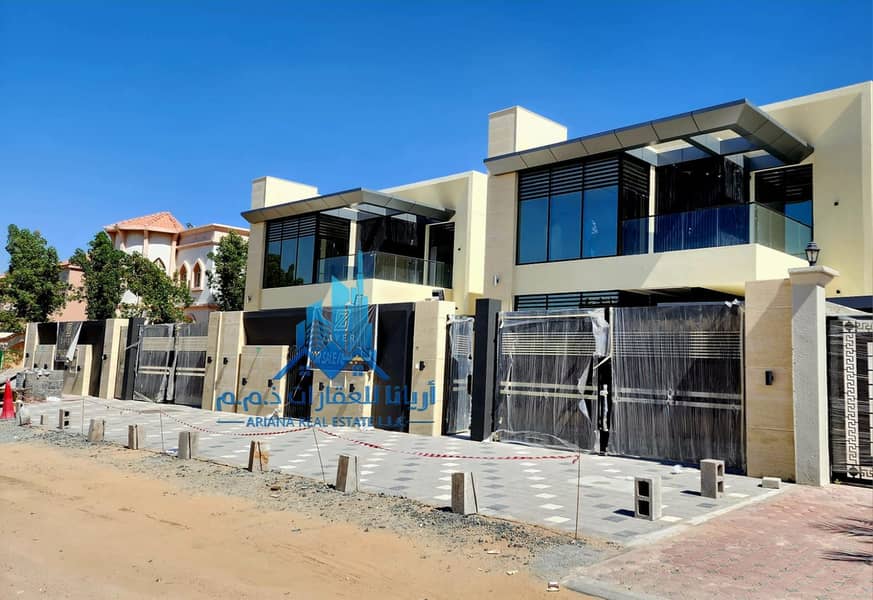 For sale, one of the most luxurious Ajman villas, modern super deluxe building and finishing, building space and very large rooms, freehold, without s