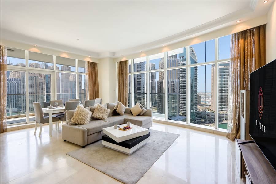 Livbnb Suites - High-Floor 3 Bedroom Suite in Dubai Marina