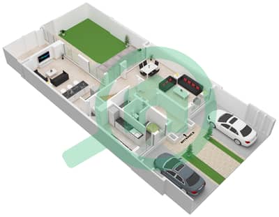 المخططات الطابقية لتصميم النموذج / الوحدة 00EP فیلا 3 غرف نوم - مدينة الشارقة المستدامة