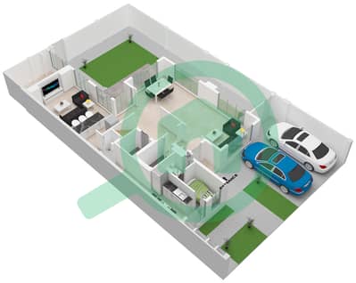 المخططات الطابقية لتصميم النموذج / الوحدة B فیلا 4 غرف نوم - مدينة الشارقة المستدامة