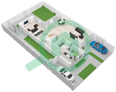 المخططات الطابقية لتصميم النموذج / الوحدة B1 فیلا 4 غرف نوم - مدينة الشارقة المستدامة