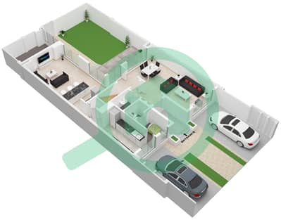 المخططات الطابقية لتصميم النموذج / الوحدة CP فیلا 4 غرف نوم - مدينة الشارقة المستدامة