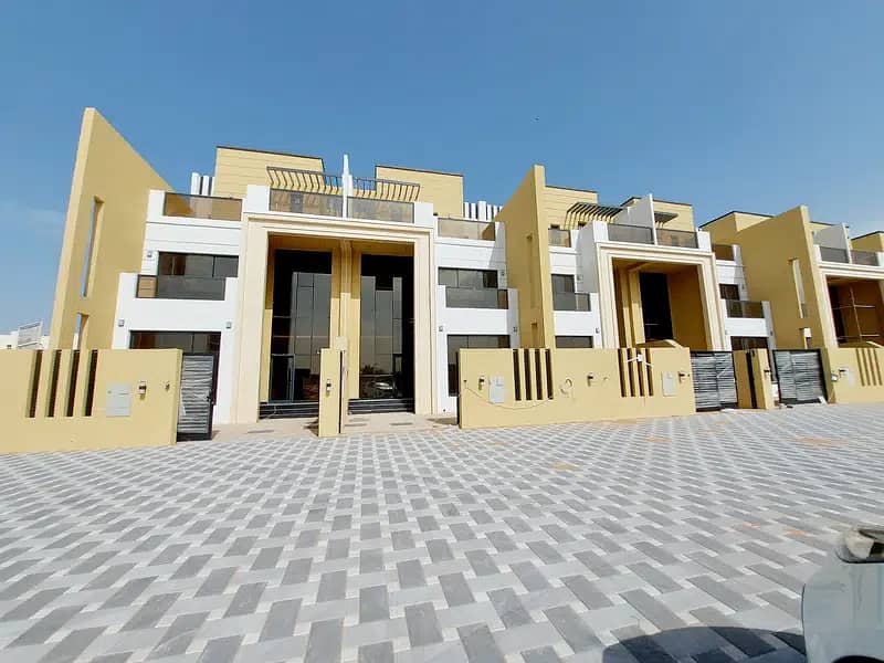 For sale villa finishing super deluxe modern design asphalt street close to Sheikh Mohammed bin Zayed Road freehold for all nationalities