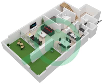 المخططات الطابقية لتصميم الوحدة 08,09,10 شقة 2 غرفة نوم - بناية بارك فيلد 2