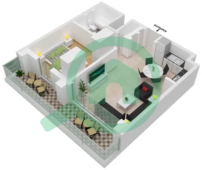 Park Field Building 2 - 1 Bedroom Apartment Type/unit 01-04, Floor plan