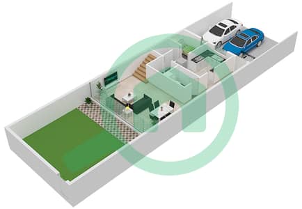 المخططات الطابقية لتصميم النموذج B تاون هاوس 2 غرفة نوم - أزاليا