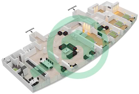 Sun Tower - 4 Bed Apartments Suite 2,4 Floor plan