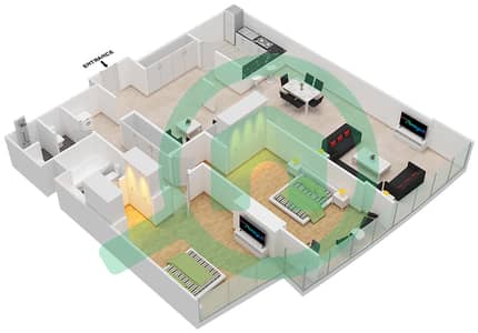 Sun Tower - 2 Bed Apartments Suite 4 Floor plan