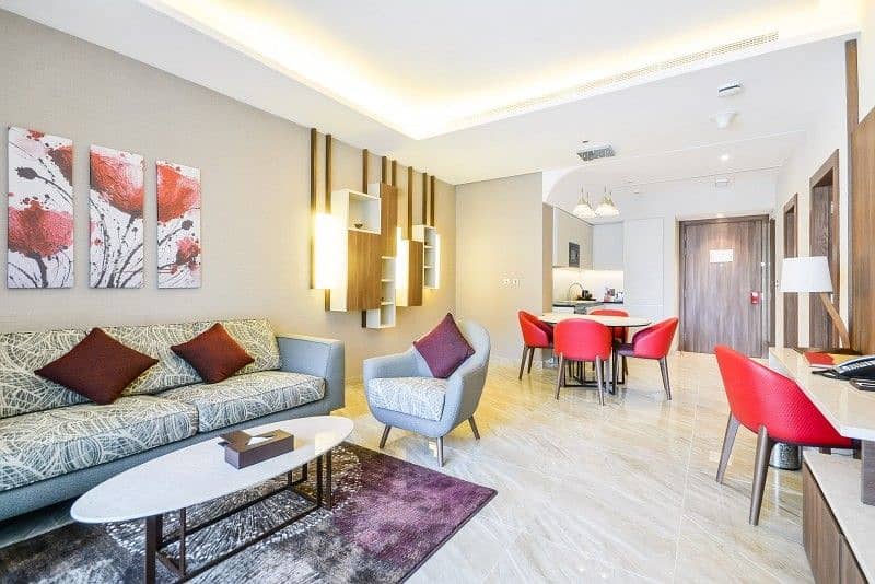 位于迪拜市中心，迪拜市中心欧文比克酒店公寓 1 卧室的酒店式公寓 185000 AED - 7430744