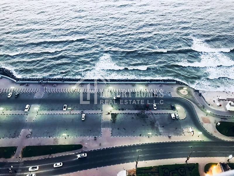 Full Seaview !! Big 2 BHK with Parking for Rent in Corniche Tower, Ajman