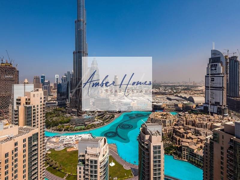 One of a Kind 3BR+Maids | Full Burj Khalifa & Fountain View