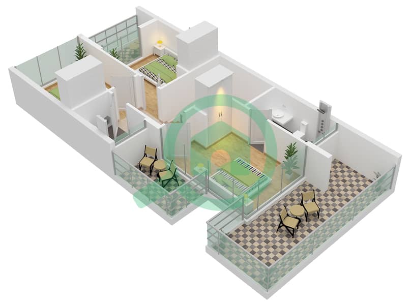 Albizia - 3 Bedroom Villa Type RR Floor plan First Floor interactive3D