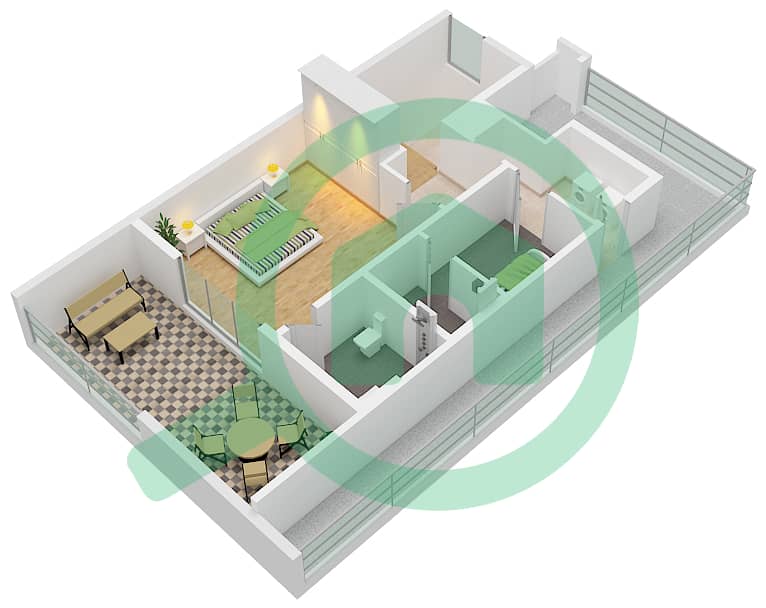 Ajmal Makan - 4 Bedroom Villa Type A Floor plan SECOND FLOOR interactive3D