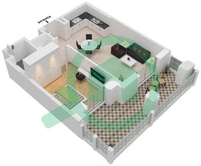المخططات الطابقية لتصميم النموذج / الوحدة A1 / G06 شقة 1 غرفة نوم - بناية لماع 2