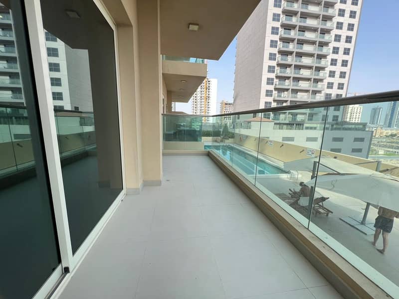 Pool View 1BHK Semi Close Kitchen Best Facility Building|