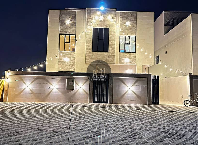 For sale, a villa including registration fees, one of the largest spaces in Al Zahia, very high finishing, directly on Sheikh Mohammed bin Zayed Stree