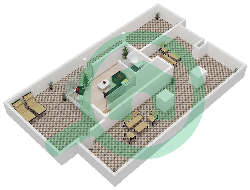 المخططات الطابقية لتصميم النموذج STAND ALONE VILLA-2 فیلا 5 غرف نوم - يونيو Second Floor interactive3D