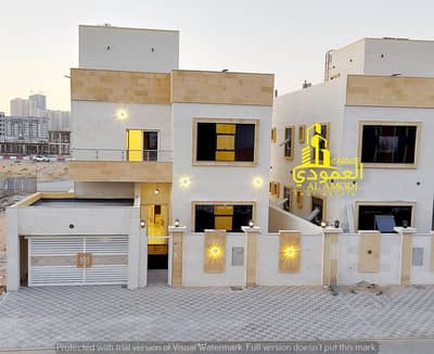 6 Bedroom Villa for Sale in Al Yasmeen, Ajman - 3-storey villa, 6 rooms, with a large roof, at a great price, in a distinguished location, directly behind the garden, with a distinctive design