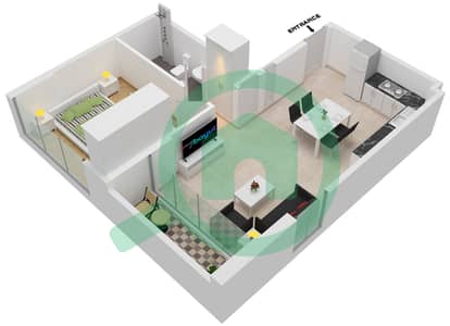 阿齐兹里维埃拉24号楼 - 1 卧室公寓单位3 FLOOR 2,4,6,8戶型图