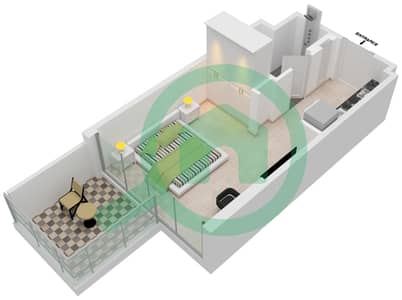 المخططات الطابقية لتصميم الوحدة 4 FLOOR 2,4,6,8 شقة استوديو - عزيزي ريفييرا 24