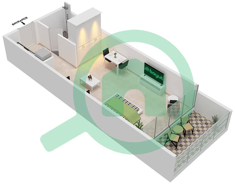 Лорето 1Б - Апартамент Студия планировка Единица измерения 04  FLOOR 4-6 Floor 4-6 interactive3D