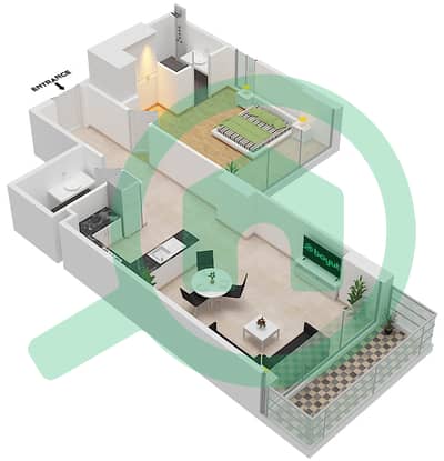 Loreto 1B - 1 Bedroom Apartment Unit 08  FLOOR 4-6 Floor plan