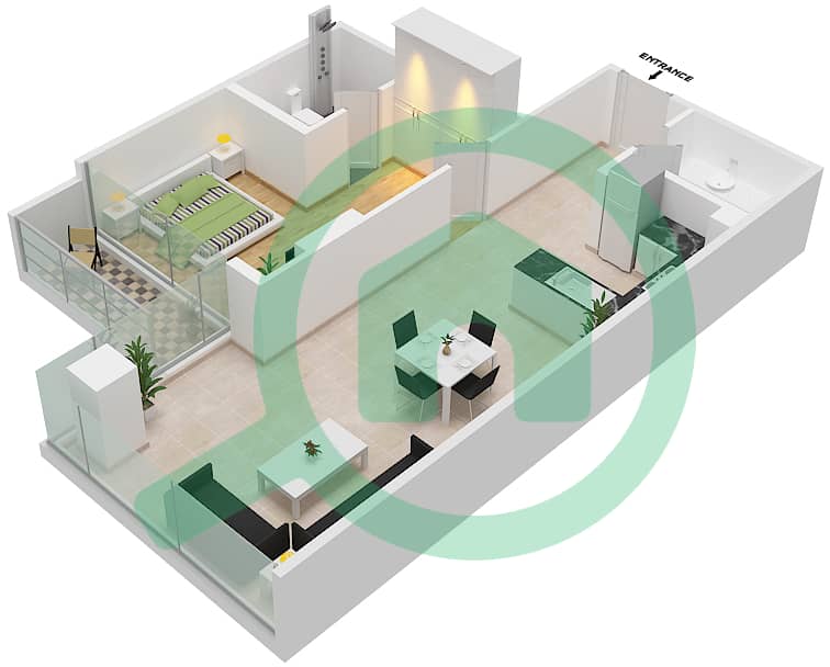 Loreto 1B - Studio Apartment Unit 09  FLOOR 4-6 Floor plan Floor 4-6 interactive3D