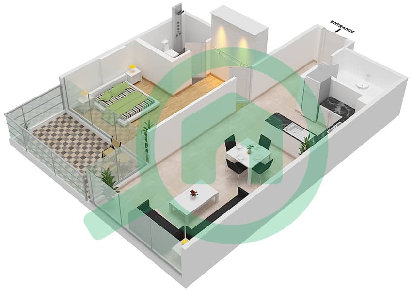 Loreto 1B - 1 Bedroom Apartment Unit 11  FLOOR 4-6 Floor plan Floor 4-6 interactive3D