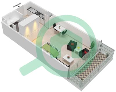 Loreto 1B - Studio Apartment Unit 02  FLOOR 7 Floor plan