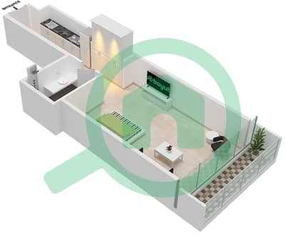 المخططات الطابقية لتصميم الوحدة 04  FLOOR 8-9 شقة استوديو - لوريتو 1B