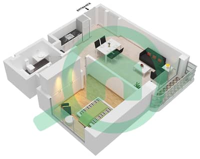 المخططات الطابقية لتصميم النموذج / الوحدة 06-LEVEL 2-4 شقة 1 غرفة نوم - بالاس بيتش ريزيدنس