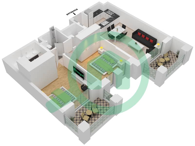 Lamaa Building 2 - 2 Bedroom Apartment Type/unit A6/305 Floor plan Floor-3 interactive3D