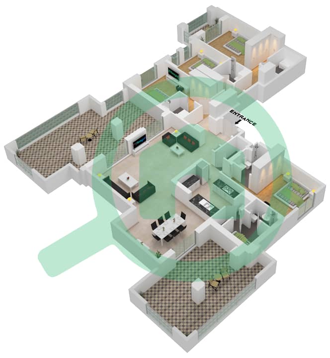 Lamaa Building 2 - 4 Bedroom Apartment Type/unit B1/602 Floor plan Floor-6 interactive3D