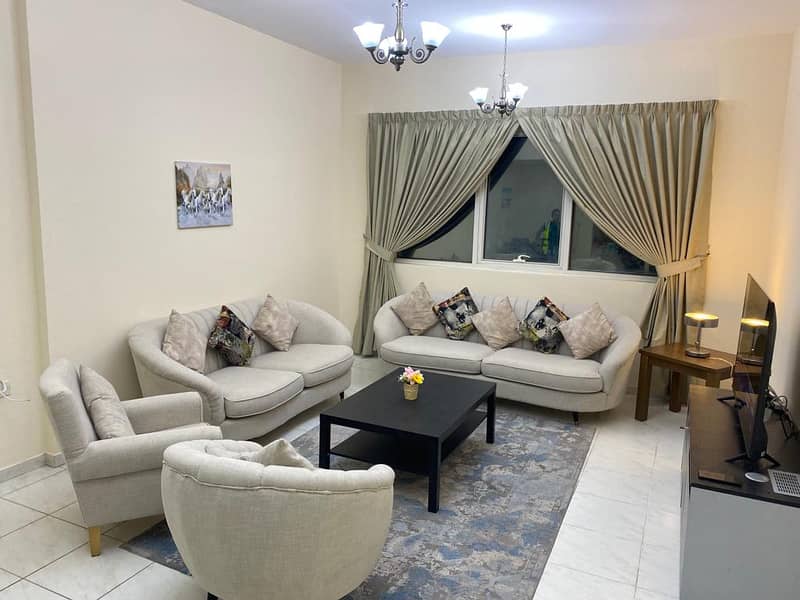Sharjah Al Taawun Apartment, one room, hall, kitchen and two bathrooms