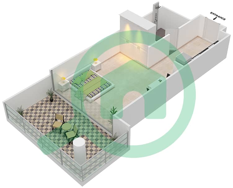 المخططات الطابقية لتصميم الوحدة 04  FLOOR 4-6 شقة استوديو - لوريتو 2B Floor 4-6 interactive3D