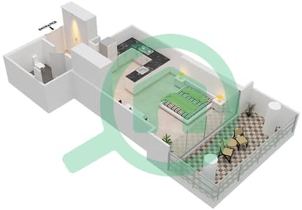 المخططات الطابقية لتصميم الوحدة 12  FLOOR 4 شقة استوديو - لوريتو 2B