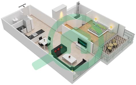 المخططات الطابقية لتصميم الوحدة 05  FLOOR 7-8 شقة 1 غرفة نوم - لوريتو 2B