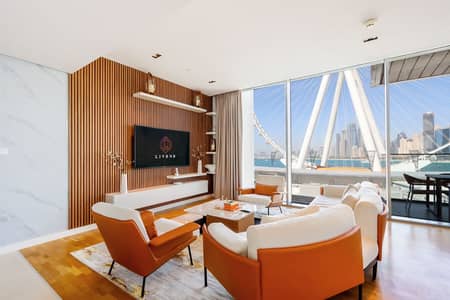 3 Bedroom Apartment for Rent in Bluewaters Island, Dubai - Livbnb - Alluring 3BR+1 w/Sea Ain Dubai View
