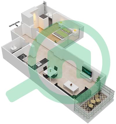 洛雷托公寓2B楼 - 1 卧室公寓单位07  FLOOR 7-8戶型图