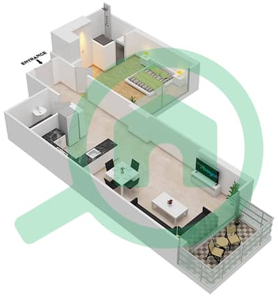 المخططات الطابقية لتصميم الوحدة 06  FLOOR 9 شقة 1 غرفة نوم - لوريتو 2B