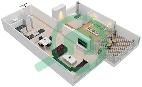 洛雷托公寓2B楼 - 1 卧室公寓单位07  FLOOR 3戶型图