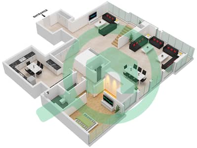 C1塔 - 4 卧室公寓类型A戶型图