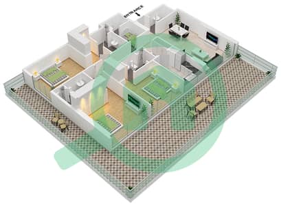 المخططات الطابقية لتصميم النموذج 02 FLOOR 1-7 شقة 3 غرف نوم - أماليا ريزيدنس
